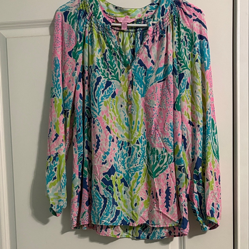 Lilly Pulitzer Pink and Blue Blouse